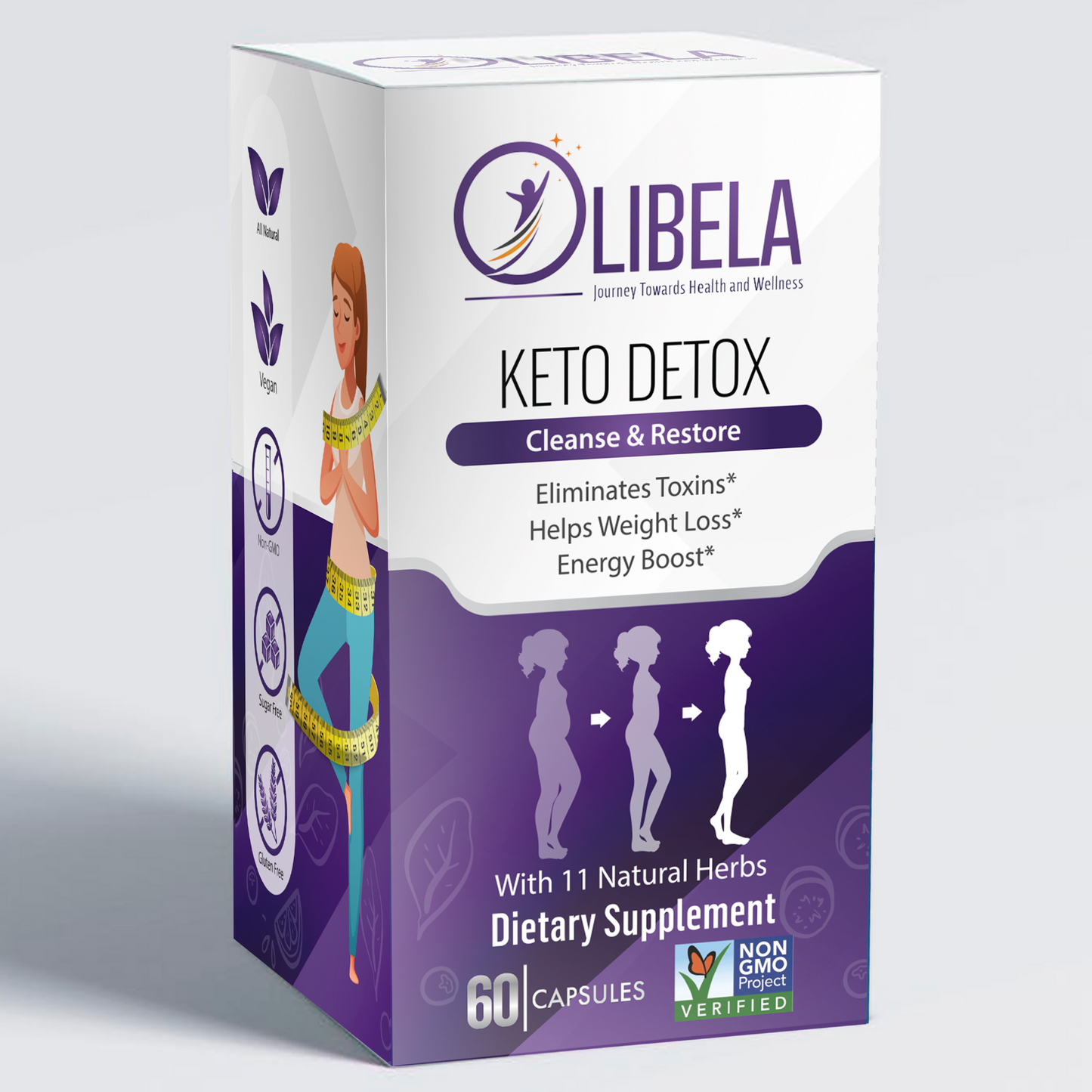 Keto Detox - Limpeza e restauração: limpeza do fígado e do cólon, perda de peso, controle do apetite, ativação da cetose