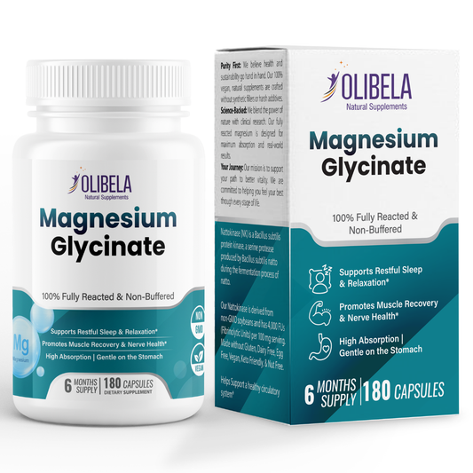 Olibela Premium Magnesium Glycinate 1420mg – 100% Fully Reacted & Non-Buffered Chelate Vegan