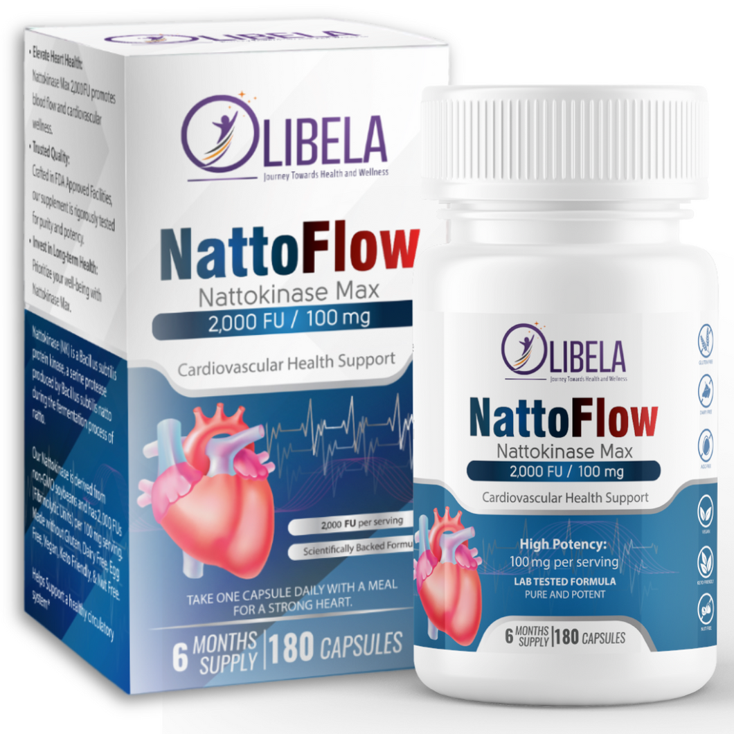OLIBELA Nattokinase 2,000FU 180 Capsules - Heart Health & Blood Flow