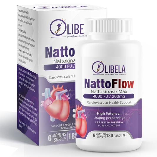 OLIBELA Nattokinase 4,000FU 180 Capsules - Heart Health & Blood Flow. Vegan & Non-GMO