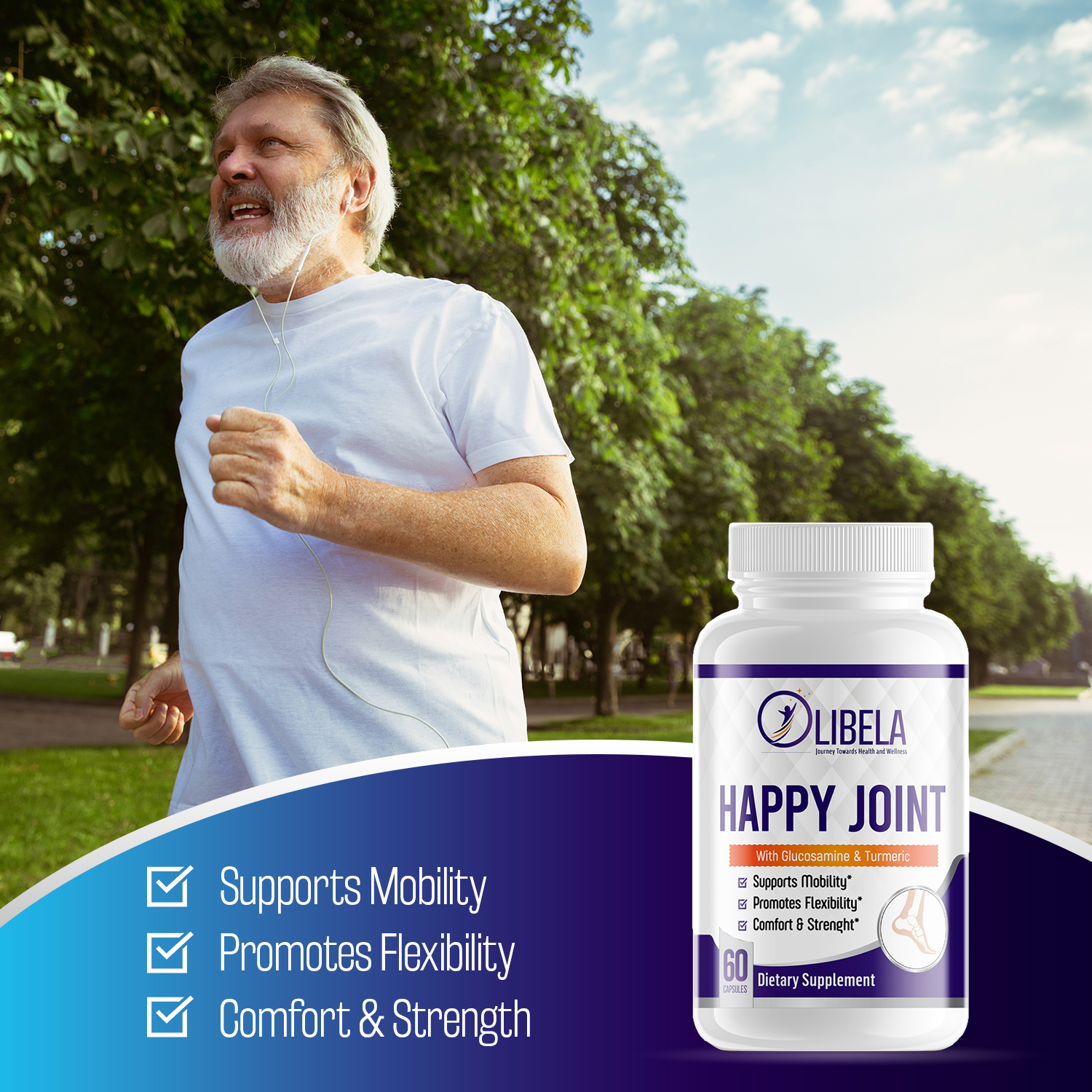 Happy Joint - Supports Healthy Joints, Reduce Inflammation, Reduce Allergies, Reduce Joint Pain, Improves Joint Flexibility, Reduce Muscle Damage From Exercise, And Increase Exercise Performance, 60 Caps.
