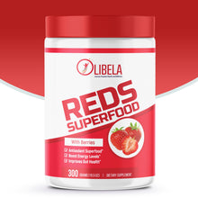 Load image into Gallery viewer, Reds Superfood Powder - Beetroot Powder Fruit &amp; Vegetable Supplement Having Potent Vitamins, Minerals, Enzymes, Red Proprietary Blend With Strawberry Fruit, Nutrients, And Probiotics, 10.5oz (300g)

