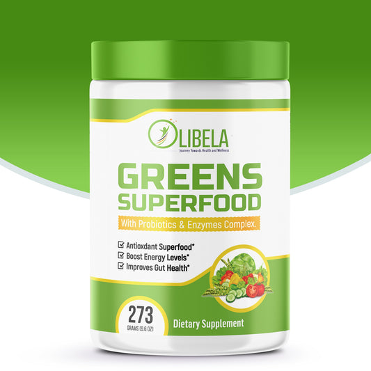 Greens Powder Superfood - With Probiotics & Prebiotics, Digestive Enzyme Complex. 9.6oz (273g)