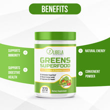 Load image into Gallery viewer, Greens Powder Superfood - With Probiotics And Prebiotics, Digestive Enzyme Complex, Beet Root Powder, Original Antioxidants, and Organic Greens. Boost Energy Levels And Improve Gut Health, 9.6oz (273g)
