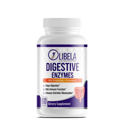 Olibela Digestive Enzymes With Prebiotics + Probiotics: Helps Immune Function