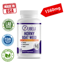 Load image into Gallery viewer, Horny Goat Weed 1560mg: Maca, Ginsen, Arginine, Saw Palmetto, &amp; Vitamins, Testosterone Booster. Gives You More Energy, Performance, Focus And Also Improve Estrogen Levels, 60 Caps
